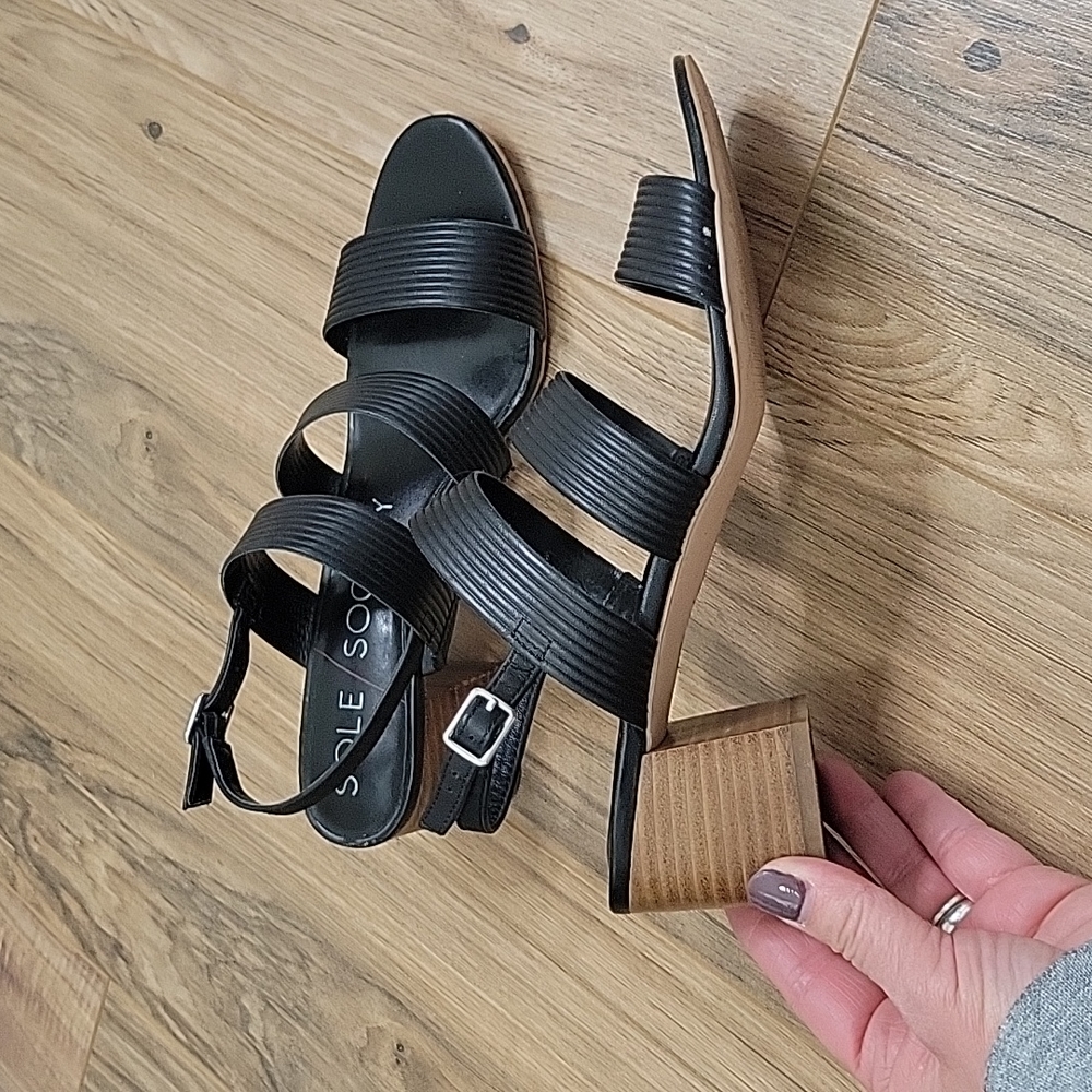 Sole Society So Saintah Black Heeled Sandals